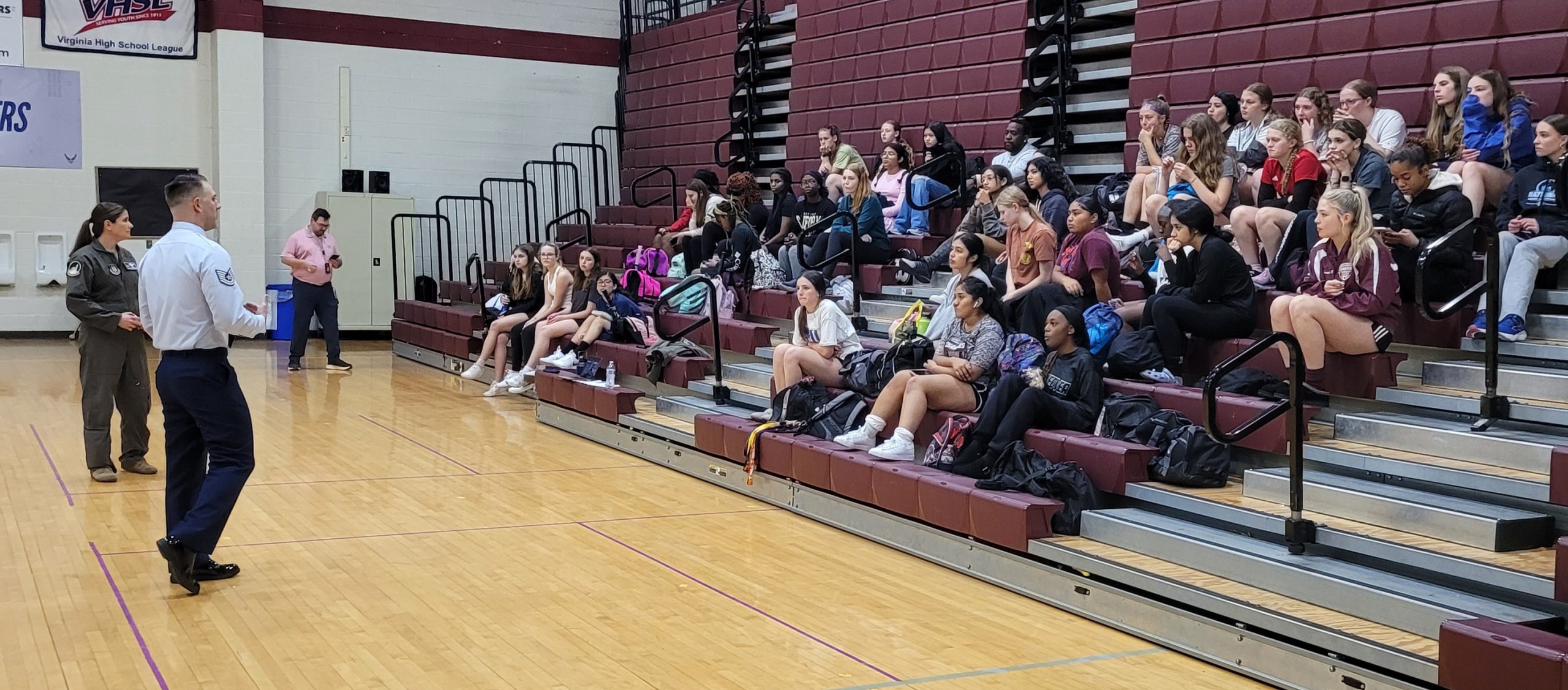 Air Force Chief Master Sgt. Fernkas inspires Chancellor High School female athletes to aim higher